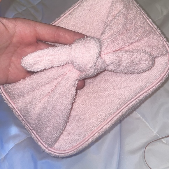 NWT MACYS π terry train case link bath/makeup accessory interior pockets pretty - Picture 2 of 14